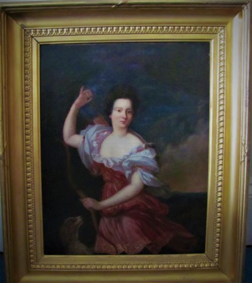 18th century portrait of lady as diana the huntress follower godfrey kneller - CATEGORY: ANTIQUE ART - DATED 18TH CENTURY