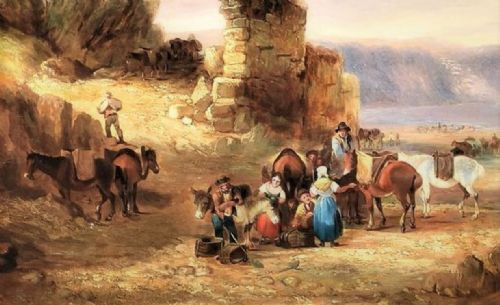 19TH CENTURY OIL DEVON COASTAL SCENE WILLIAM SHAYER SNR CIRCLE OF - ADDITIONAL PHOTO 1