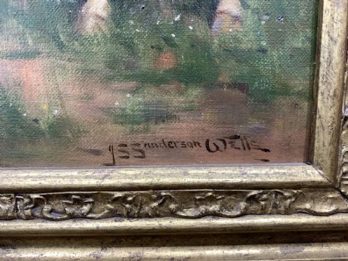 JOHN SANDERSON WELLS OIL HORSESHORSE RIDING COUNTRY SCENE - ADDITIONAL PHOTO 4