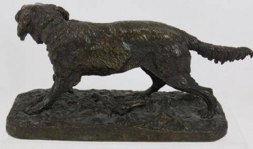 19TH CENTURY BRONZE ANIMALIER SCULPTURE OF A SETTER DOG AFTER P J MENE - ADDITIONAL PHOTO 3