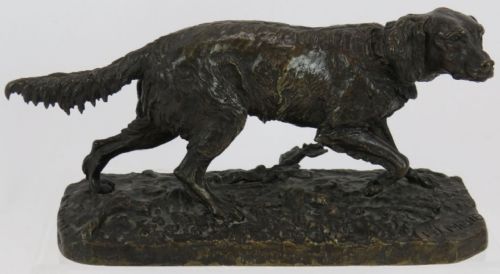 19TH CENTURY BRONZE ANIMALIER SCULPTURE OF A SETTER DOG AFTER P J MENE - ADDITIONAL PHOTO 6