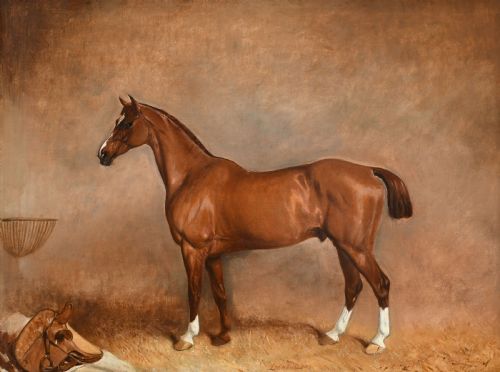 fig 1. 19th century Horse in stable, oil,Claude Lorraine Ferneley