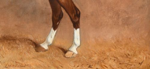 fig 4. 19th century Horse in stable, oil,Claude Lorraine Ferneley