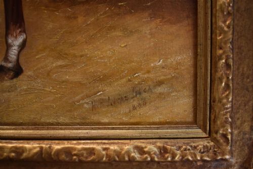 HENRY FREDERICK LUCAS LUCAS 19TH CENTURY HORSEPORTRAIT OIL PAINTING - ADDITIONAL PHOTO 1