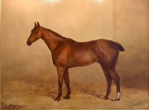 HENRY FREDERICK LUCAS LUCAS 19TH CENTURY HORSEPORTRAIT OIL PAINTING - ADDITIONAL PHOTO 2