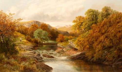 LUDLOW CASTLEFROM THE RIVER TEMESHROPSHIRELANDSCAPE OIL HENRY W HENLEY - ADDITIONAL PHOTO 4