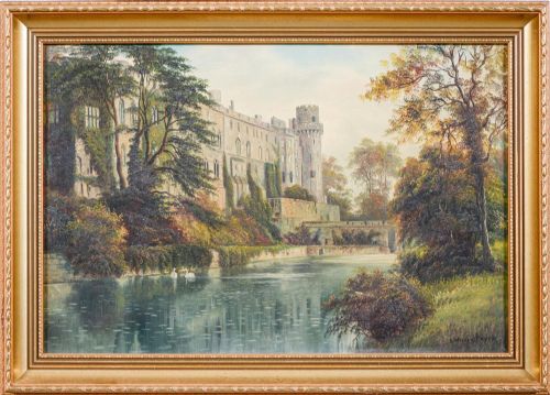 WARWICK CASTLE AND RIVER AVON OIL BY GEORGE WILLIS PRYCE - ADDITIONAL PHOTO 1