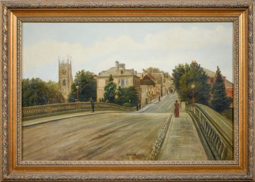 WORKMAN BRIDGE EVESHAMWORCESTERSHIREOIL BY GEORGE WILLIS PRYCE - ADDITIONAL PHOTO 1