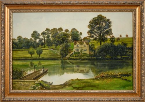 HAMPTON FERRYEVESHAMWORCESTESHIRE OIL BY GEORGE WILLIS PRYCE - ADDITIONAL PHOTO 1
