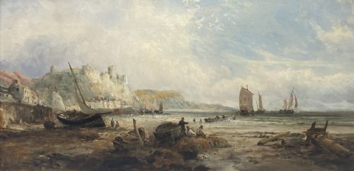 HASTINGS CASTLE FROM THE BEACH OIL PAINTING WILLIAM EDWARD WEBB - ADDITIONAL PHOTO 2