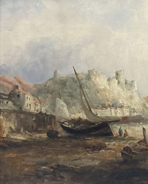 HASTINGS CASTLE FROM THE BEACH OIL PAINTING WILLIAM EDWARD WEBB - ADDITIONAL PHOTO 3