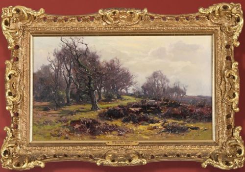 NEW FORESTHAMPSHIRE 19TH CENTURYLANDSCAPE OIL BY FREDERICK GOLDEN SHORT - ADDITIONAL PHOTO 3