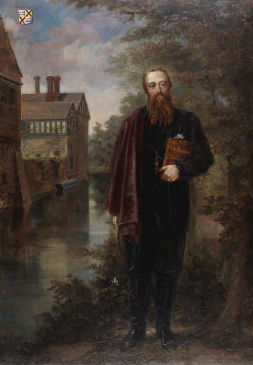 19TH CENTURY PORTRAIT OIL BADDESLEY CLINTON BY R DERING - ADDITIONAL PHOTO 2