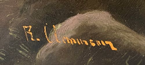 19TH CENTURY OIL PAINTING HIGHLAND PONY AND RETRIEVER ROBERT CLEMINSON - ADDITIONAL PHOTO 3