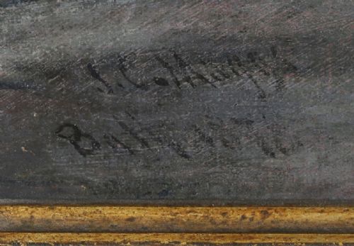19TH CENTURY OIL PAINTING MAIL COACH IN SNOW JOHN CHARLES MAGGS - ADDITIONAL PHOTO 2