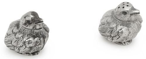 PAIR OF SAMPSON MORDAN SILVER SALT AND PEPPER MODELLED AS CHICKS RD461360 - ADDITIONAL PHOTO 15
