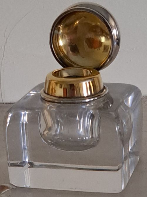 TIFFANY CO GLASSSILVER MOUNTED INKWELL C 1905 - ADDITIONAL PHOTO 1