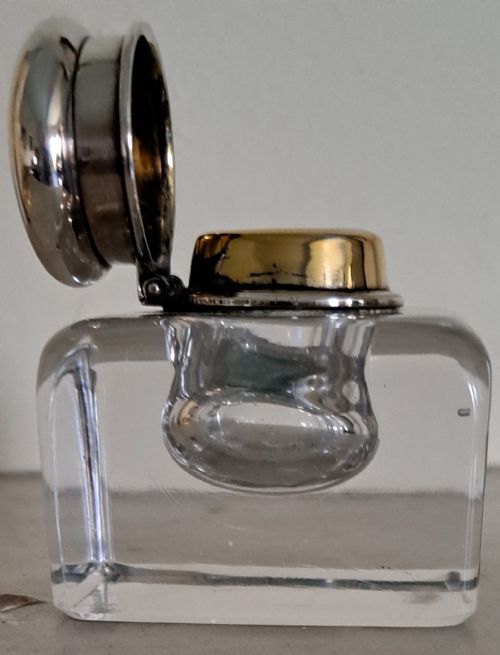 TIFFANY CO GLASSSILVER MOUNTED INKWELL C 1905 - ADDITIONAL PHOTO 2