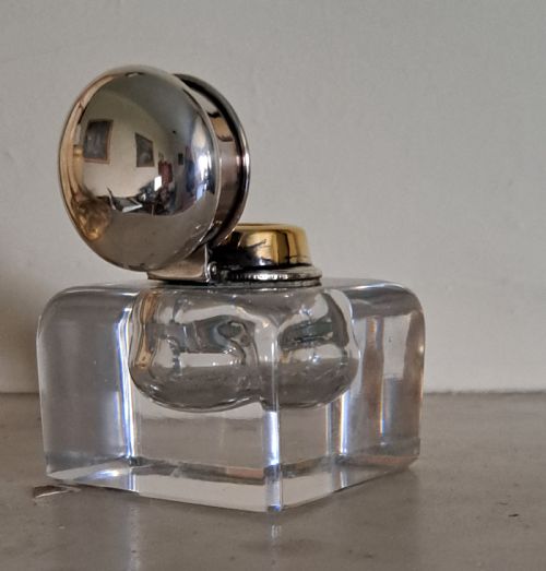 TIFFANY CO GLASSSILVER MOUNTED INKWELL C 1905 - ADDITIONAL PHOTO 4