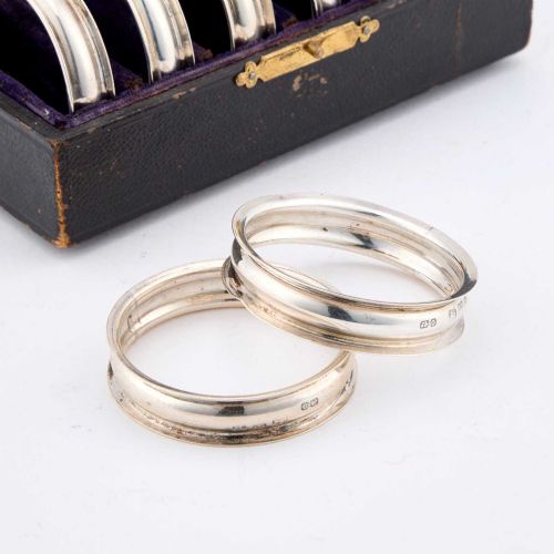 SET OF SIX VICTORIAN CHESTER SILVER NAPKIN RINGS - ADDITIONAL PHOTO 1
