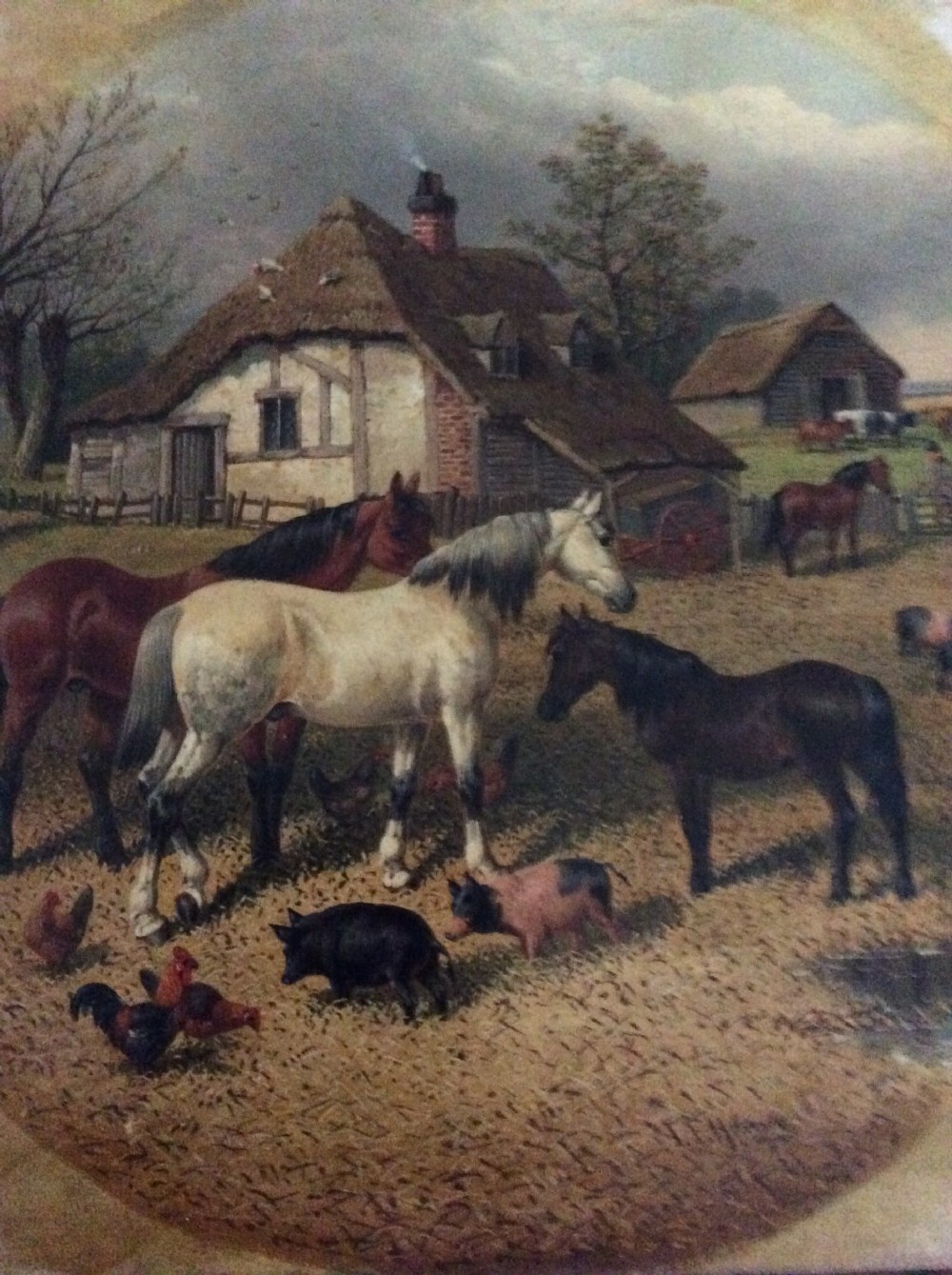19th century landscape painting- j f herring jr,horses,pigs,poultry View IV