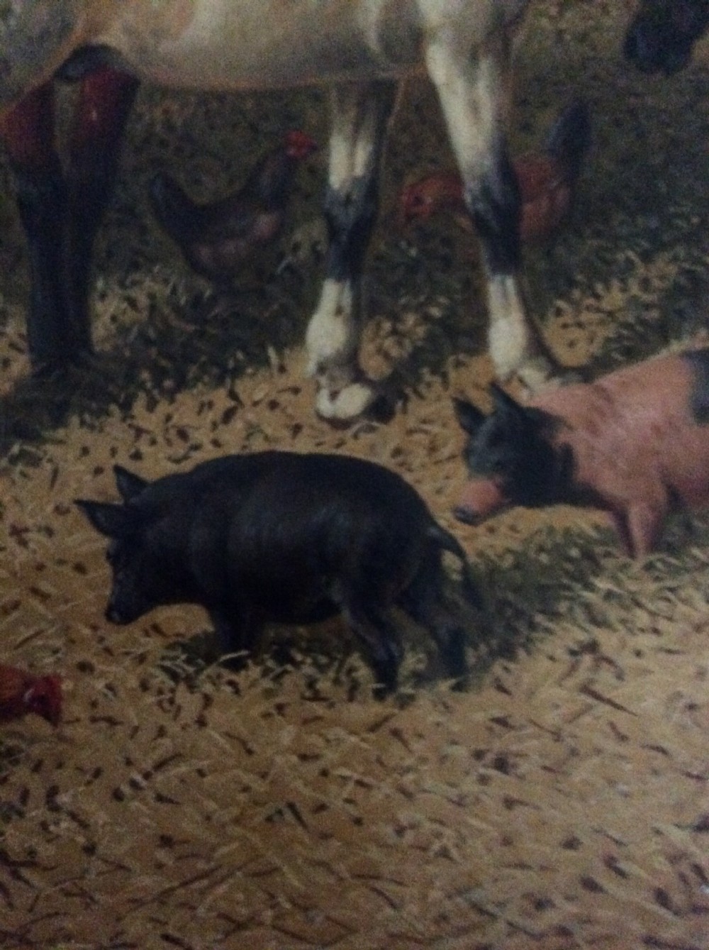 19th century landscape painting- j f herring jr,horses,pigs,poultry View V