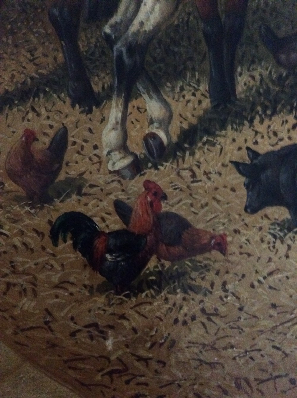 19th century landscape painting- j f herring jr,horses,pigs,poultry View VII
