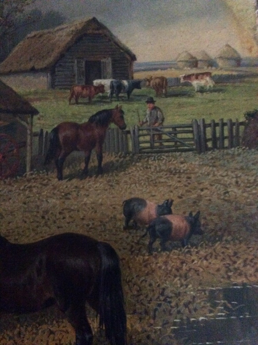 19th century landscape painting- j f herring jr,horses,pigs,poultry View VIII
