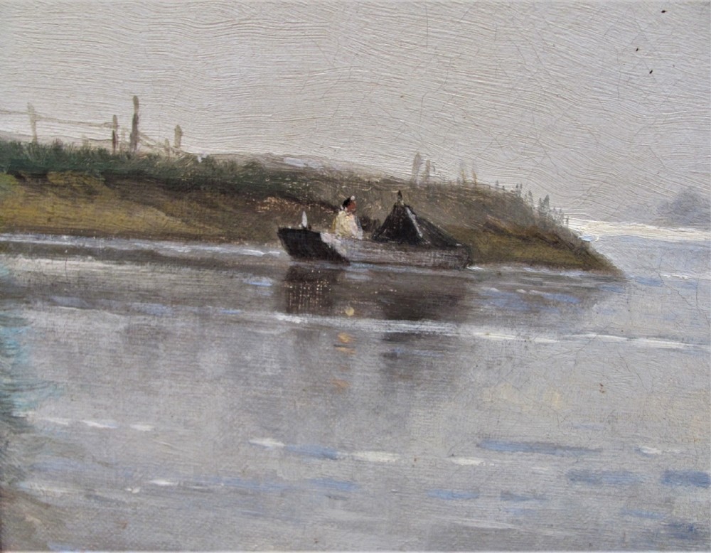  19th century seascape oil 'Near Dortrecht Holland' Frederick James Aldridge View VI