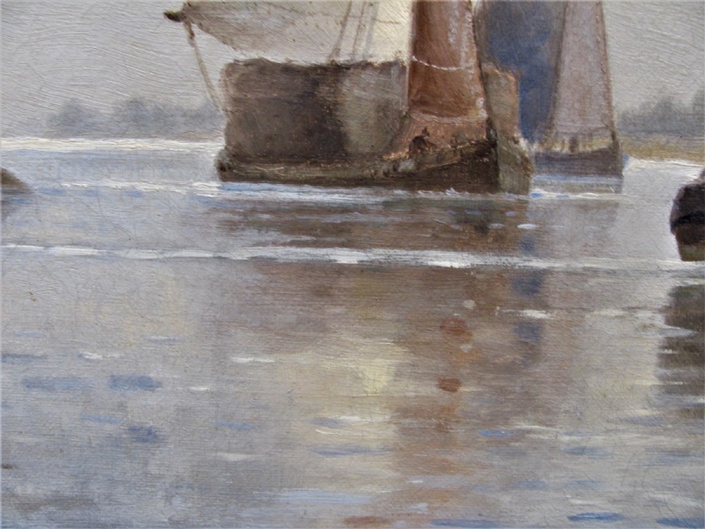  19th century seascape oil 'Near Dortrecht Holland' Frederick James Aldridge View VII