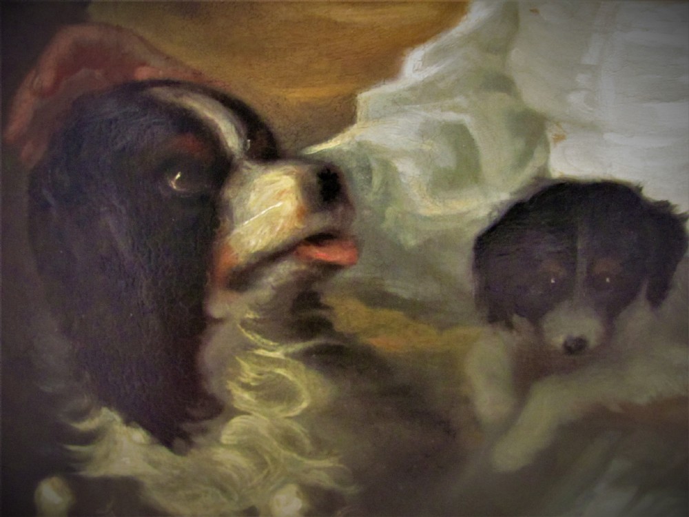  19th century portrait After Sir William Beechey, of a girl & two dogs, View IV