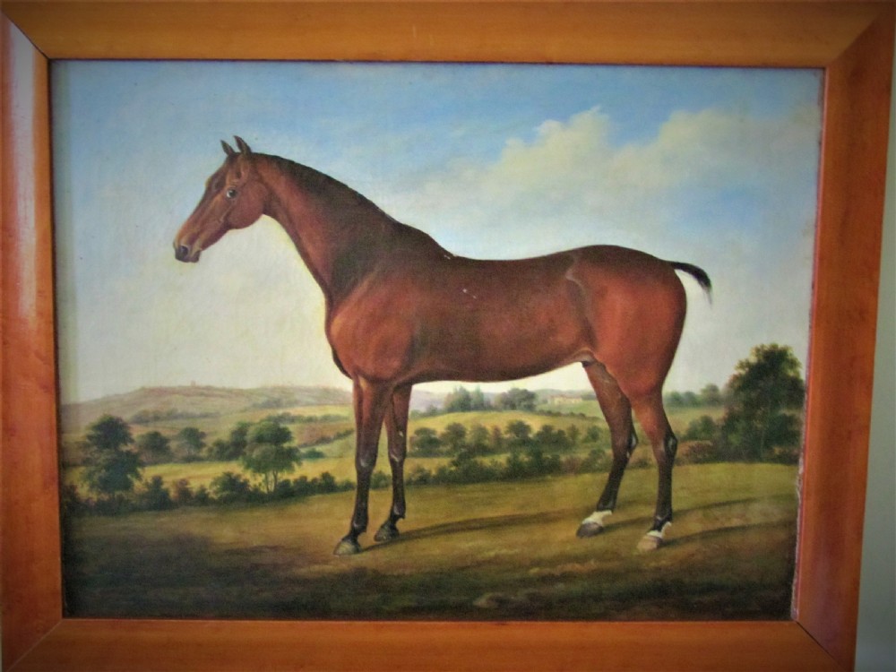 Horse in landscape circle George Stubbs 18th century oil, old master View V
