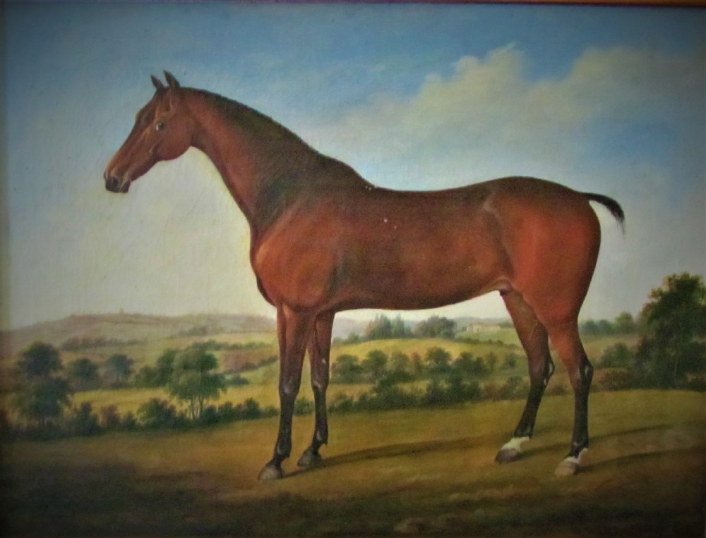 Horse in landscape circle George Stubbs 18th century oil, old master View VI