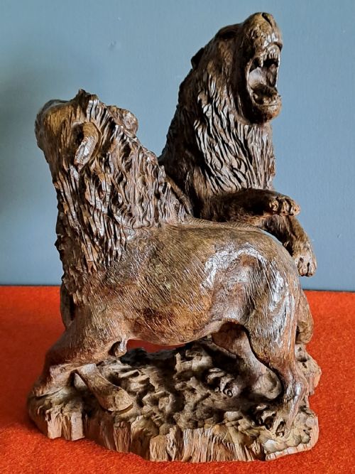 19th Century Chip Carved Lions
