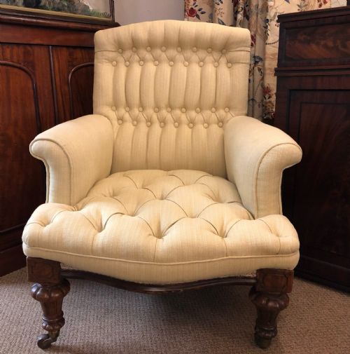 Large Victorian Walnut Armchair