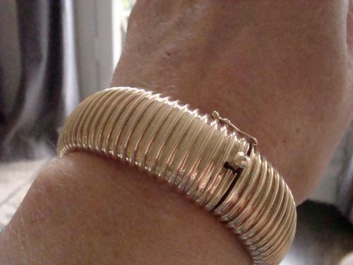 RETRO 1960S FRENCH 14CT YELLOW GOLD BRACELET 313G - ADDITIONAL PHOTO 1