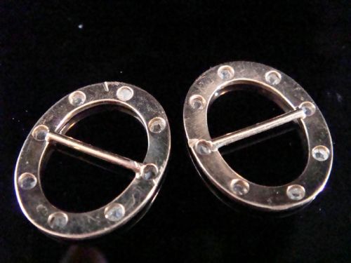 VICTORIAN 9CT ROSE GOLD ROSE CUT DIAMOND PAIR OF BUCKLES RARE - ADDITIONAL PHOTO 2