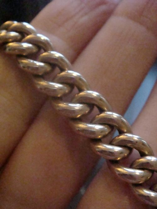 EDWARDIAN 9CT ROSE LARGE CURB LINK BRACELET WITH 15CT DIAMOND PUFF HEART PADLOCK - ADDITIONAL PHOTO 2