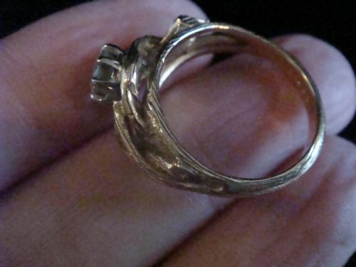 VINTAGE RETRO 18CT YELLOW GOLD DIAMOND SOLITAIRE 060CT WITH BAMBOO SHANK DESIGN - ADDITIONAL PHOTO 1