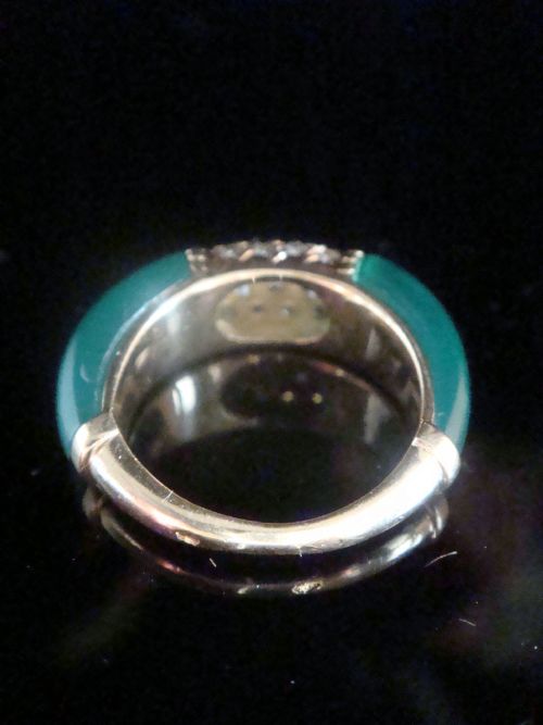 VINTAGE 18CT FRENCH CHALCEDONY DIAMOND STYLE VAN CLEEF ARPELS PHILLIPINES RING - ADDITIONAL PHOTO 2