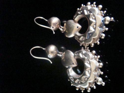 STUNNING VICTORIAN 9CT OR HIGHER PUFF HEART DROP EARRINGS 42G - ADDITIONAL PHOTO 2