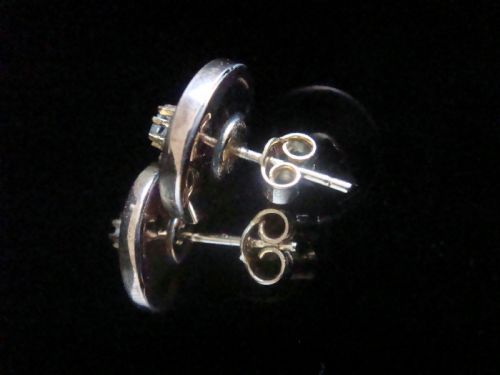 FRENCH 18CT YELLOW GOLD ART NOUVEAU ROSE CUT DIAMOND STUDS - ADDITIONAL PHOTO 1