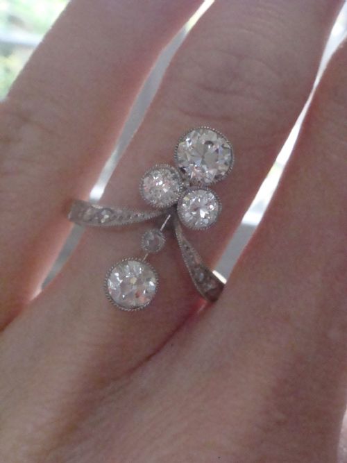 EDWARDIAN FRENCH 18CT YELLOW GOLD PLATINUM TRANSITIONAL CUT DIAMOND RING 160CT - ADDITIONAL PHOTO 5