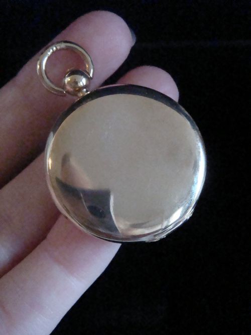 LARGE VICTORIAN 15CT YELLOW GOLD LOCKET MIMICKING POCKET WATCH - ADDITIONAL PHOTO 2
