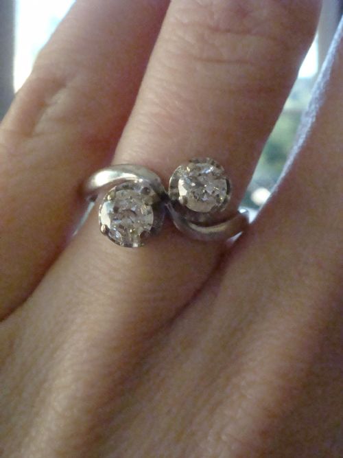 EDWARDIAN 18CT WHITE GOLD TRANSITIONAL CUT TWO STONE DIAMOND 075CT TOI ET MOI - ADDITIONAL PHOTO 4