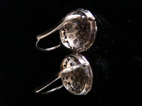 EDWARDIAN 18CT WHITE GOLD FRENCH ROSE CUT DIAMOND EARRINGS - ADDITIONAL PHOTO 2