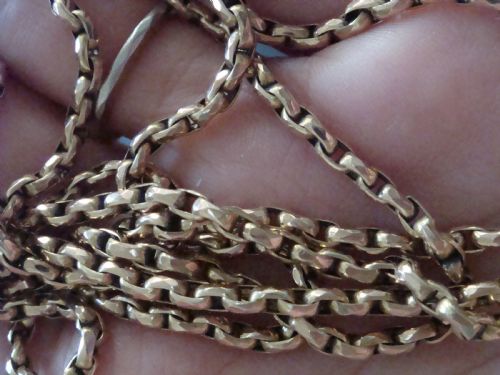 EDWARDIAN 9CT YELLOW GOLD LONGUARD 247G 58 INCHES WITH HOOP FOR CLIP PENDANT - ADDITIONAL PHOTO 3