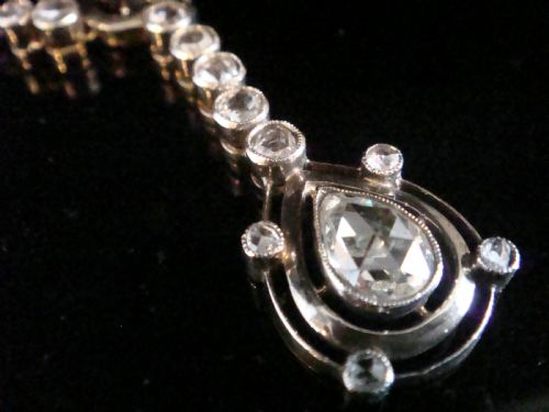 EDWARDIAN FRENCH 18CT 9CT YELLOW GOLD LARGE ROSE CUT DIAMOND NECKLACE 200CT - ADDITIONAL PHOTO 1