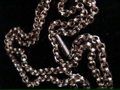 EDWARDIAN 9CT ROSE YELLOW GOLD SOLID CHAIN 20 INCHES 108G BAREL CLASP AND TAG - ADDITIONAL PHOTO 2