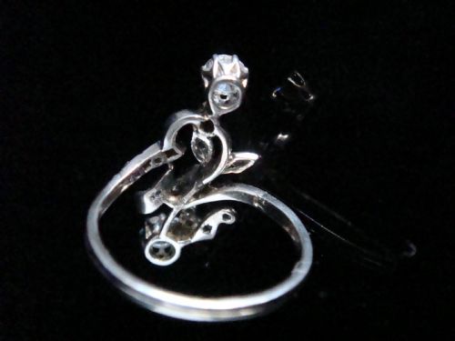 EDWARDIAN FRENCH 18CT ART NOUVEAU DIAMOND 065CT RING - ADDITIONAL PHOTO 1
